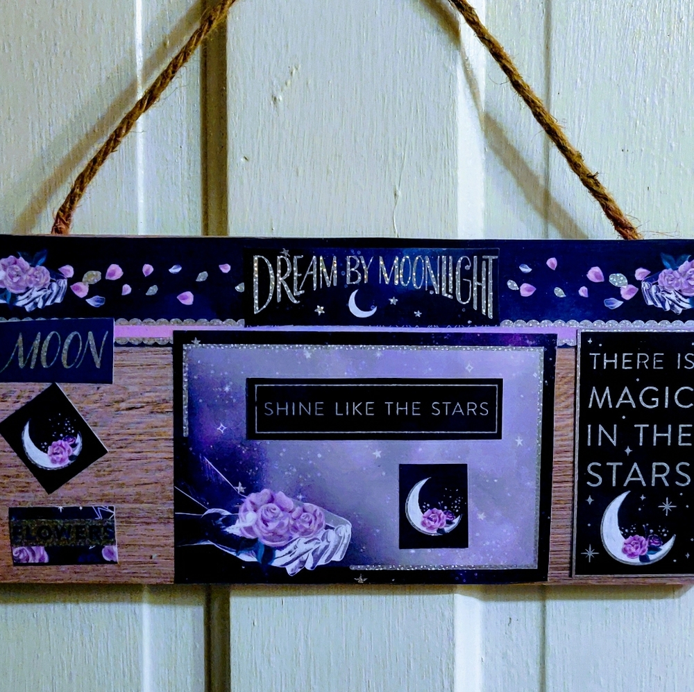 🌙 OOAK Artist Made Sign "Celestial Bloom " 🌙